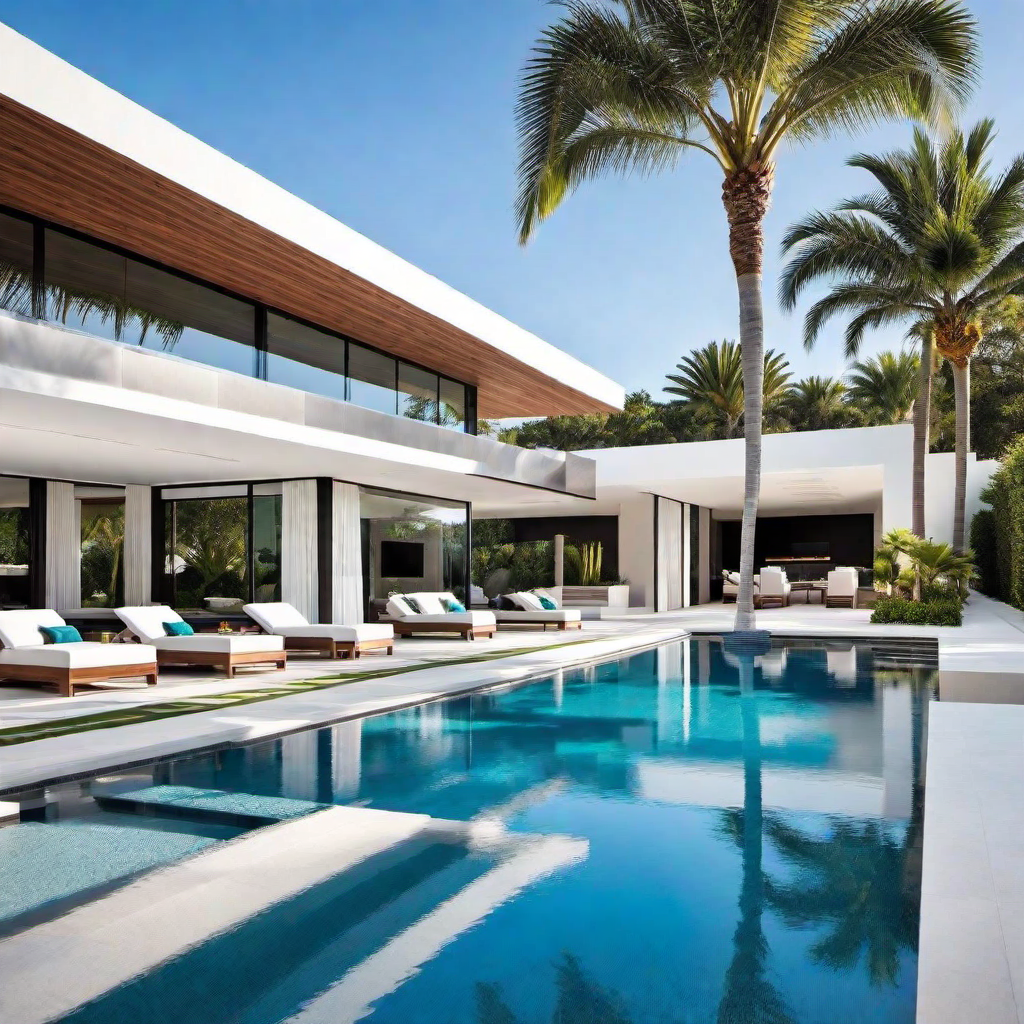 Minimalist Marvel: Contemporary Poolside Landscaping