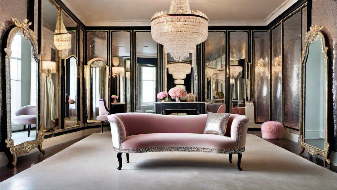 Playful Sparkle: Whimsical Elements in a Glittering Dressing Room