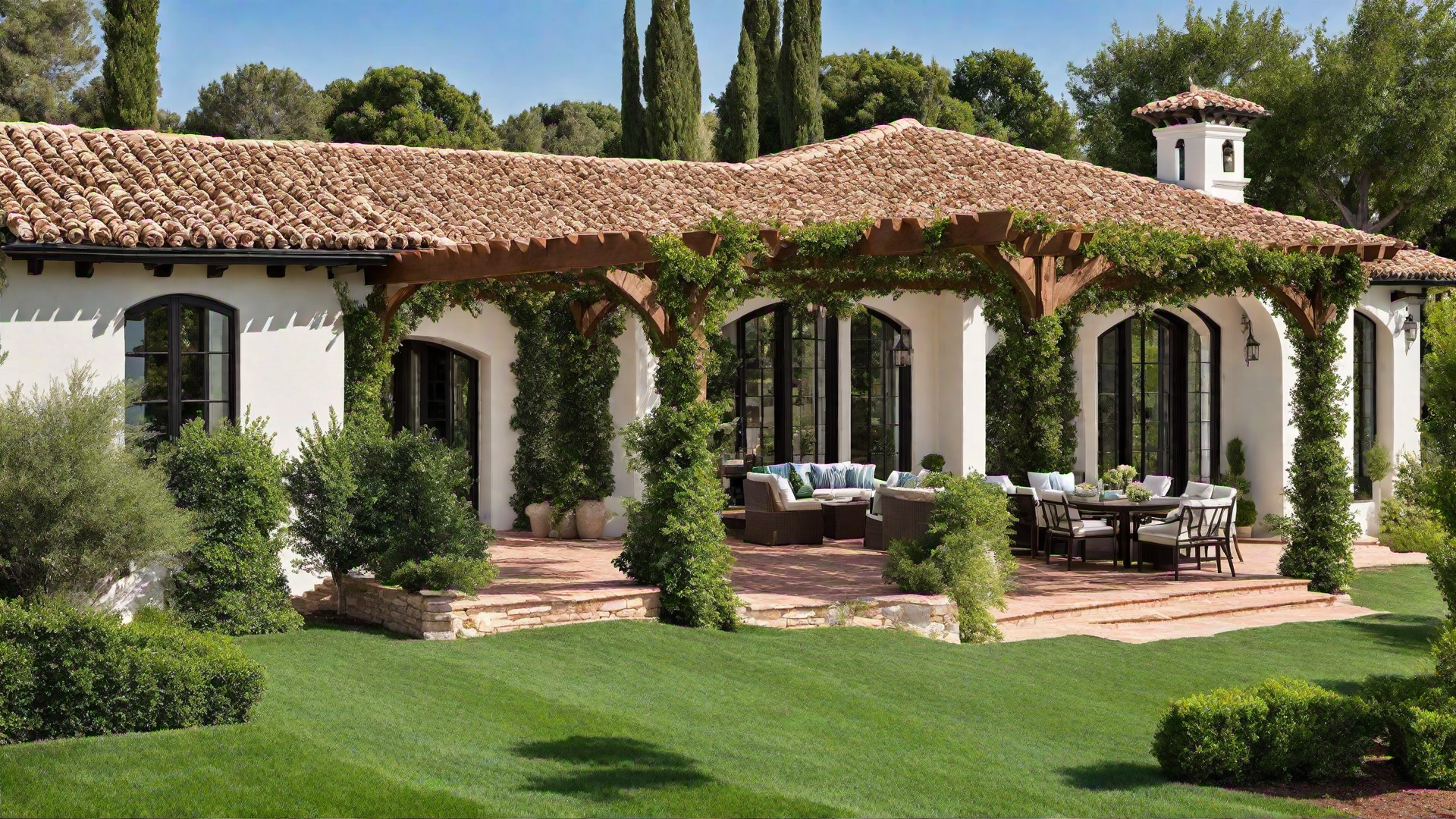 Vine-Covered Pergolas: Shaded Areas for Outdoor Lounging