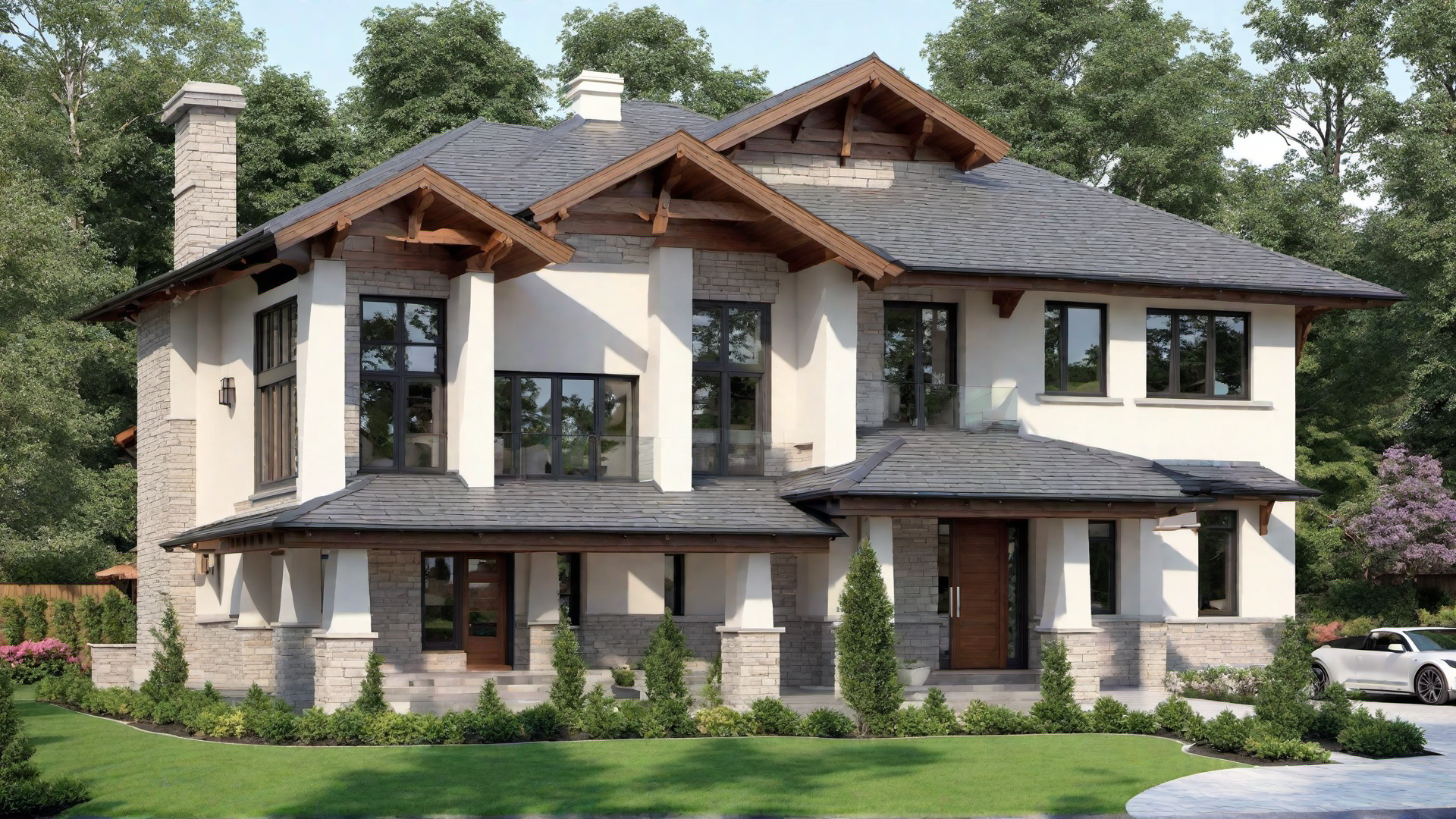 Craftsman House with Signature Low-Pitched Rooflines