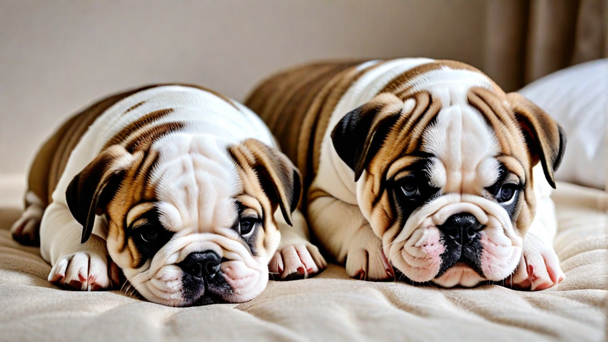 Adorable Bulldog Puppies Napping