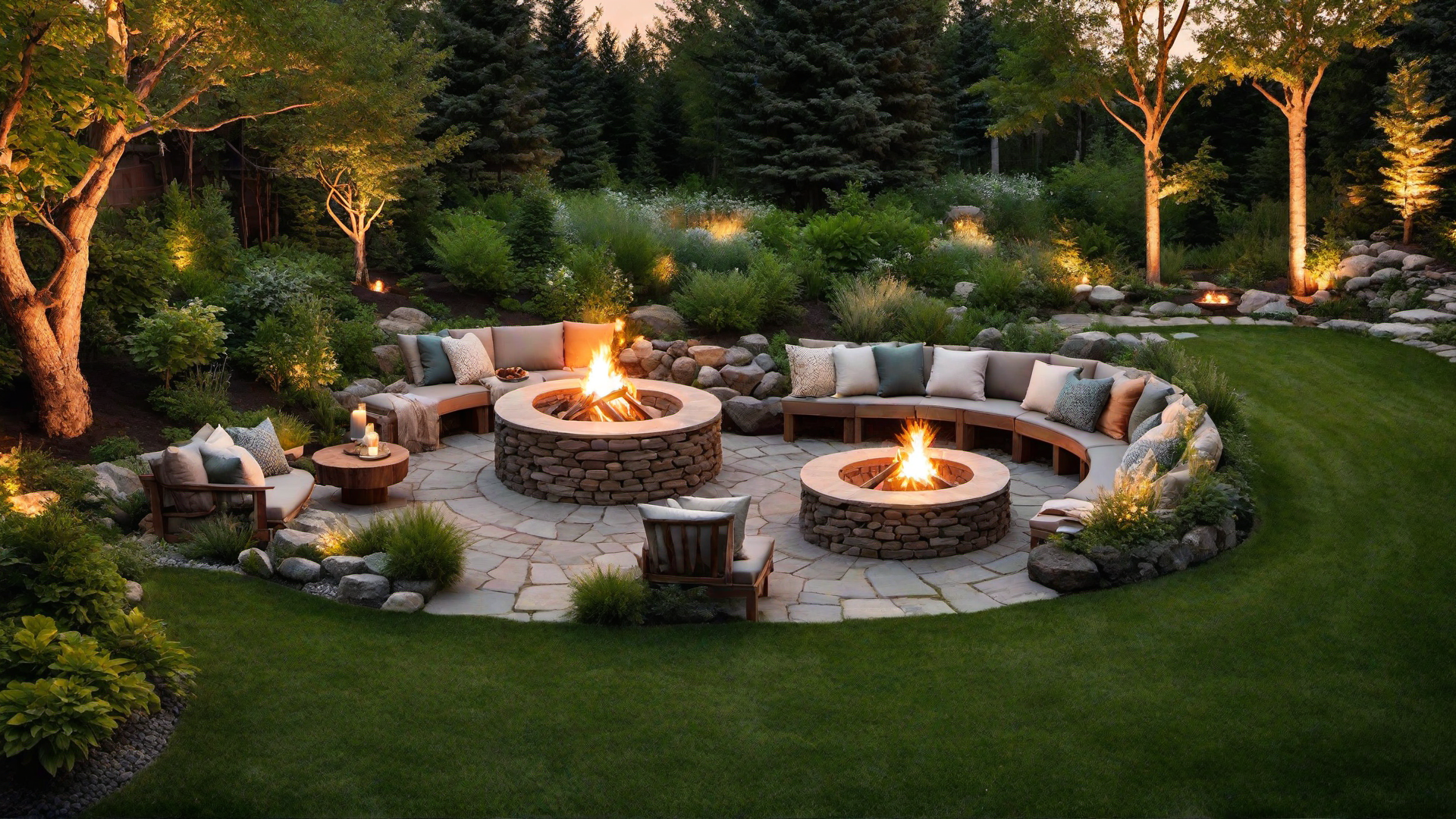 Cozy Fire Pit Area with Rustic Seating