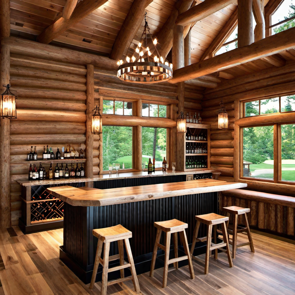 Log Cabin Bar Design for Entertaining Guests