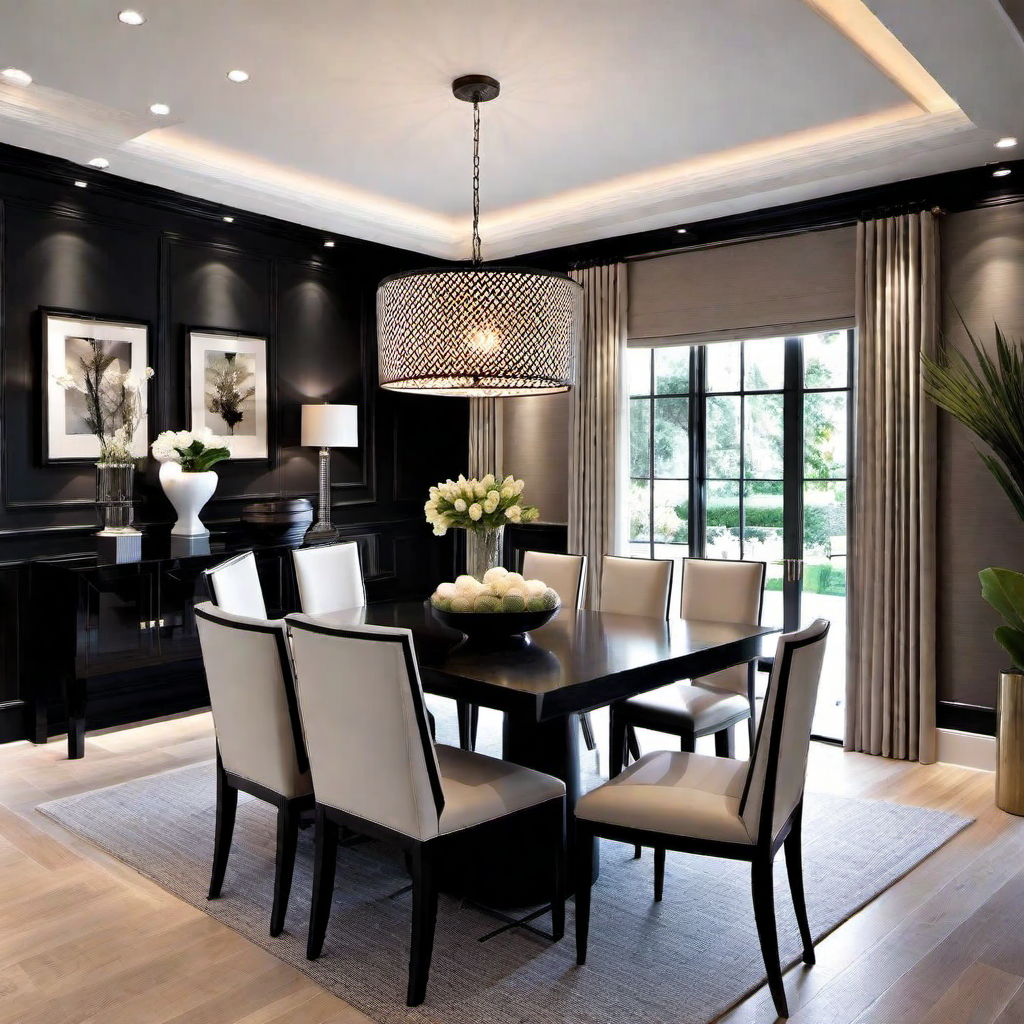 Dining in Style: Black Accent Wall Dining Room