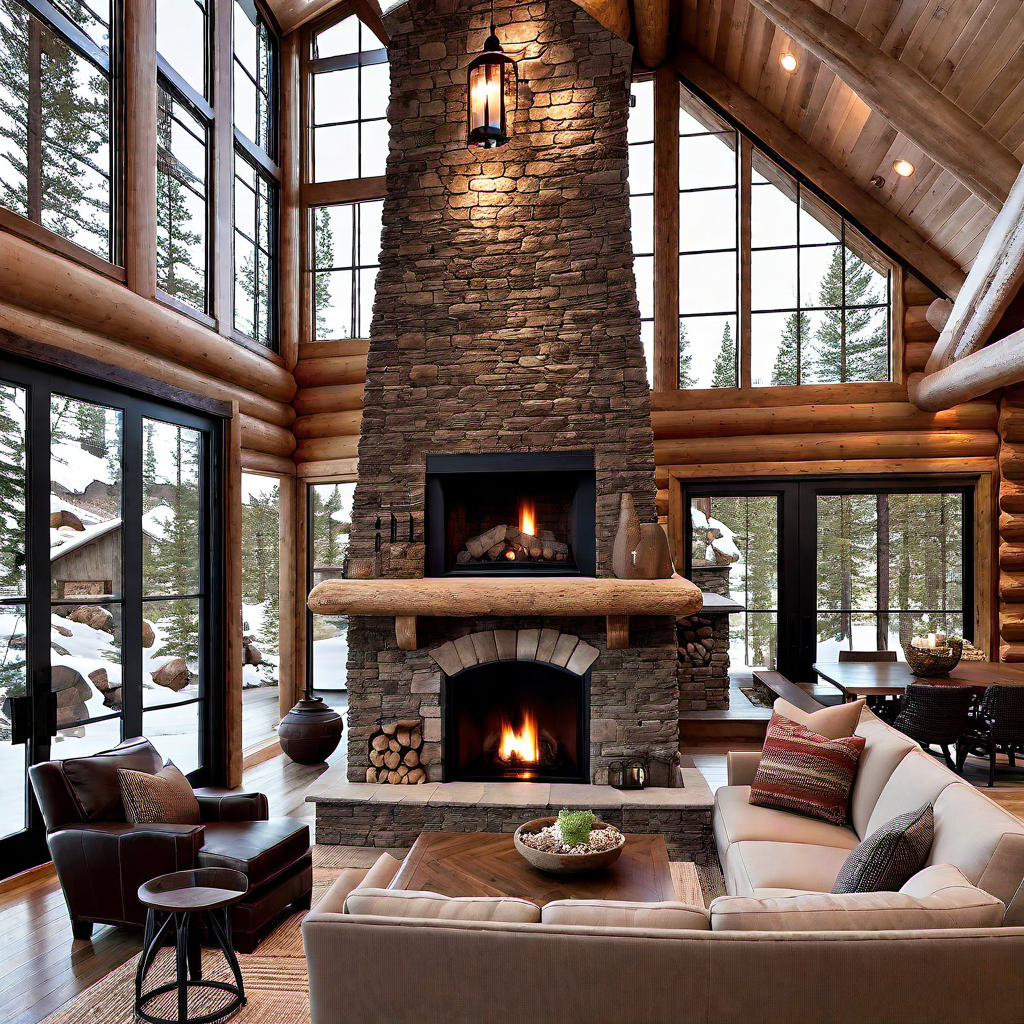 Classic Comfort: Log Cabin Fireplace Design
