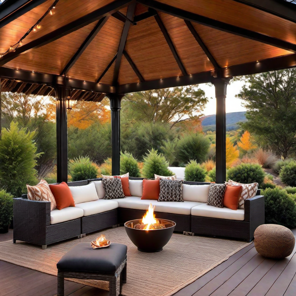 34. Roaring Fireplace: Cozy Gazebo Ideas for Chilly Evenings