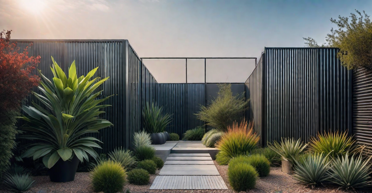 Custom Combinations: Corrugated Metal and Wire Fence Integration