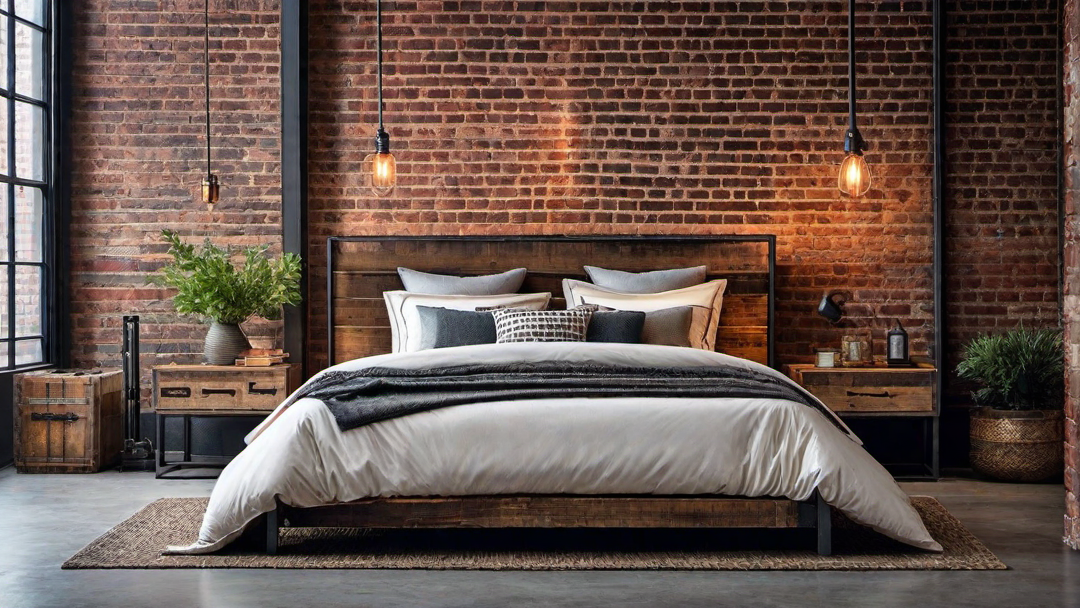 Masculine Flare: Dark Tones in Industrial Bedroom