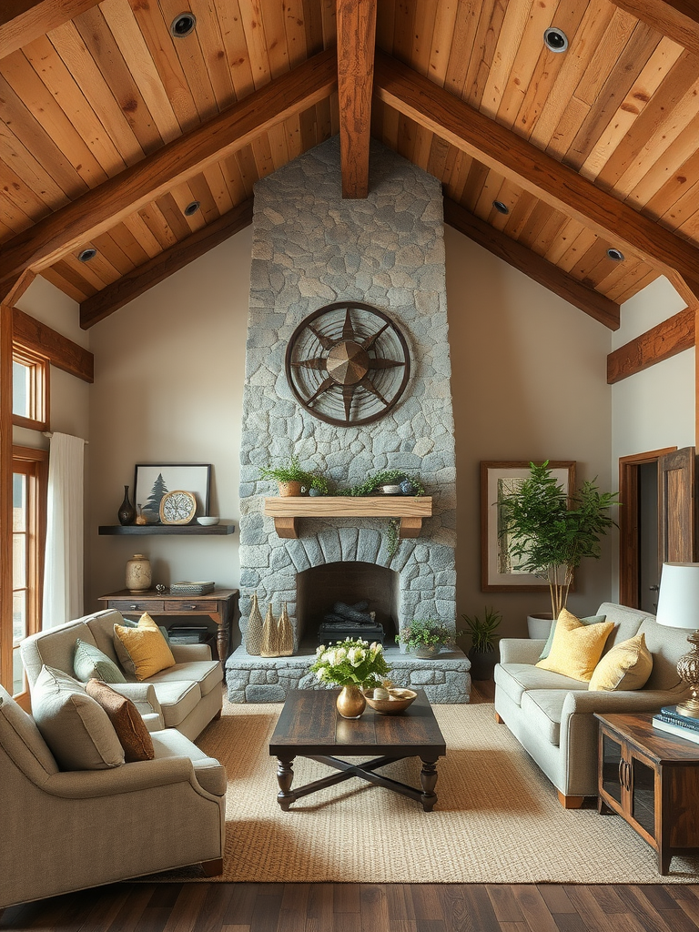 Rustic Wooden Beam Ceiling