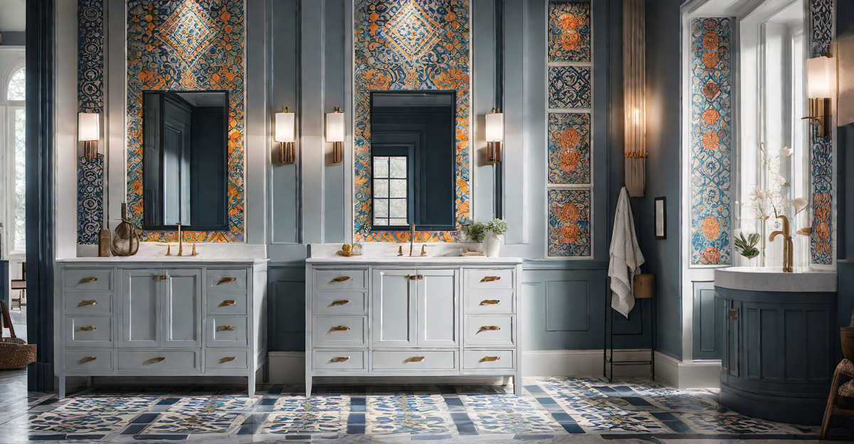 Whimsical Bathroom: Fun and Bright Colors in Craftsman Interiors