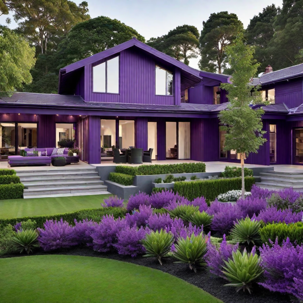 Royal Elegance: Purple Hues for House Exterior