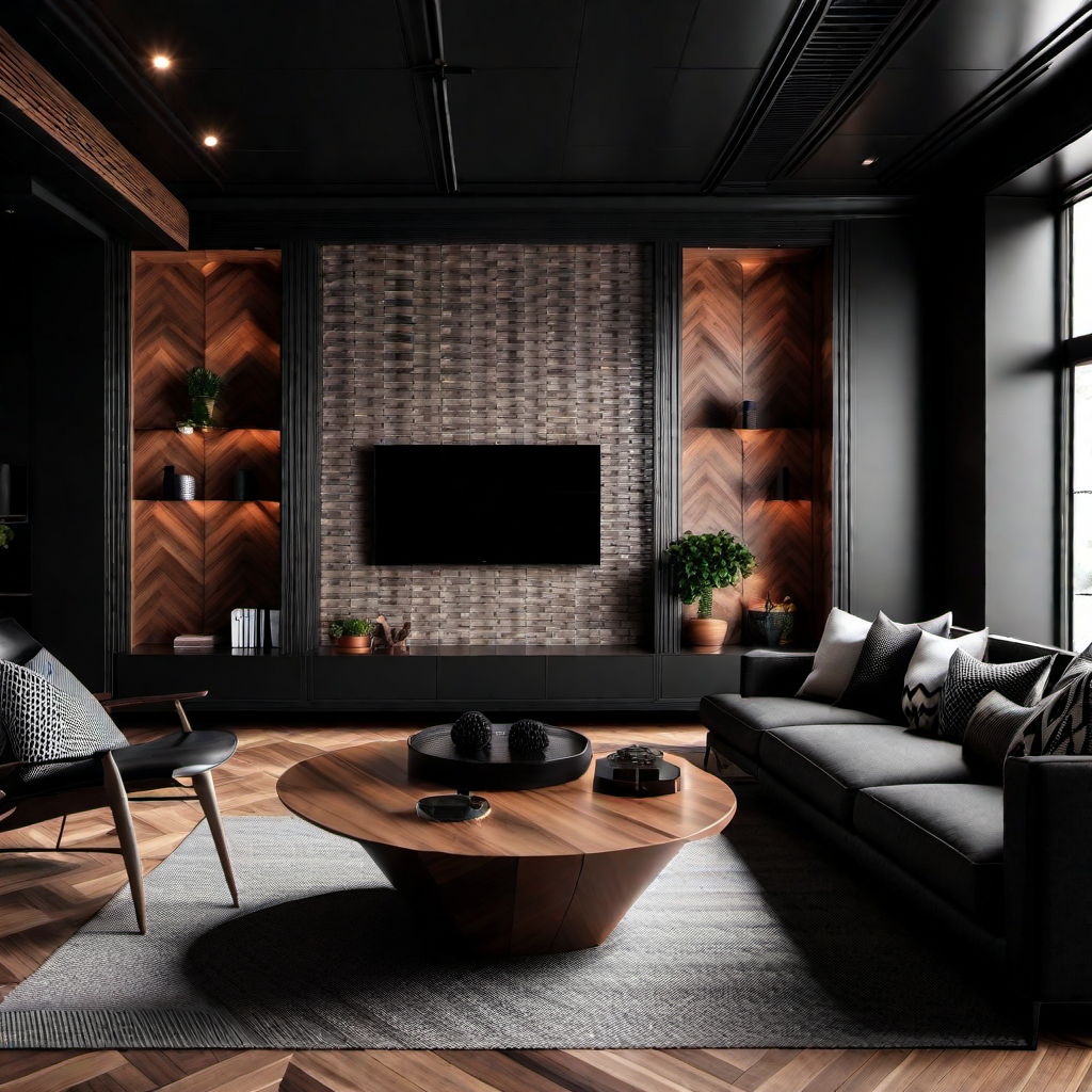 Masculine Appeal: Black Accent Wall in Men