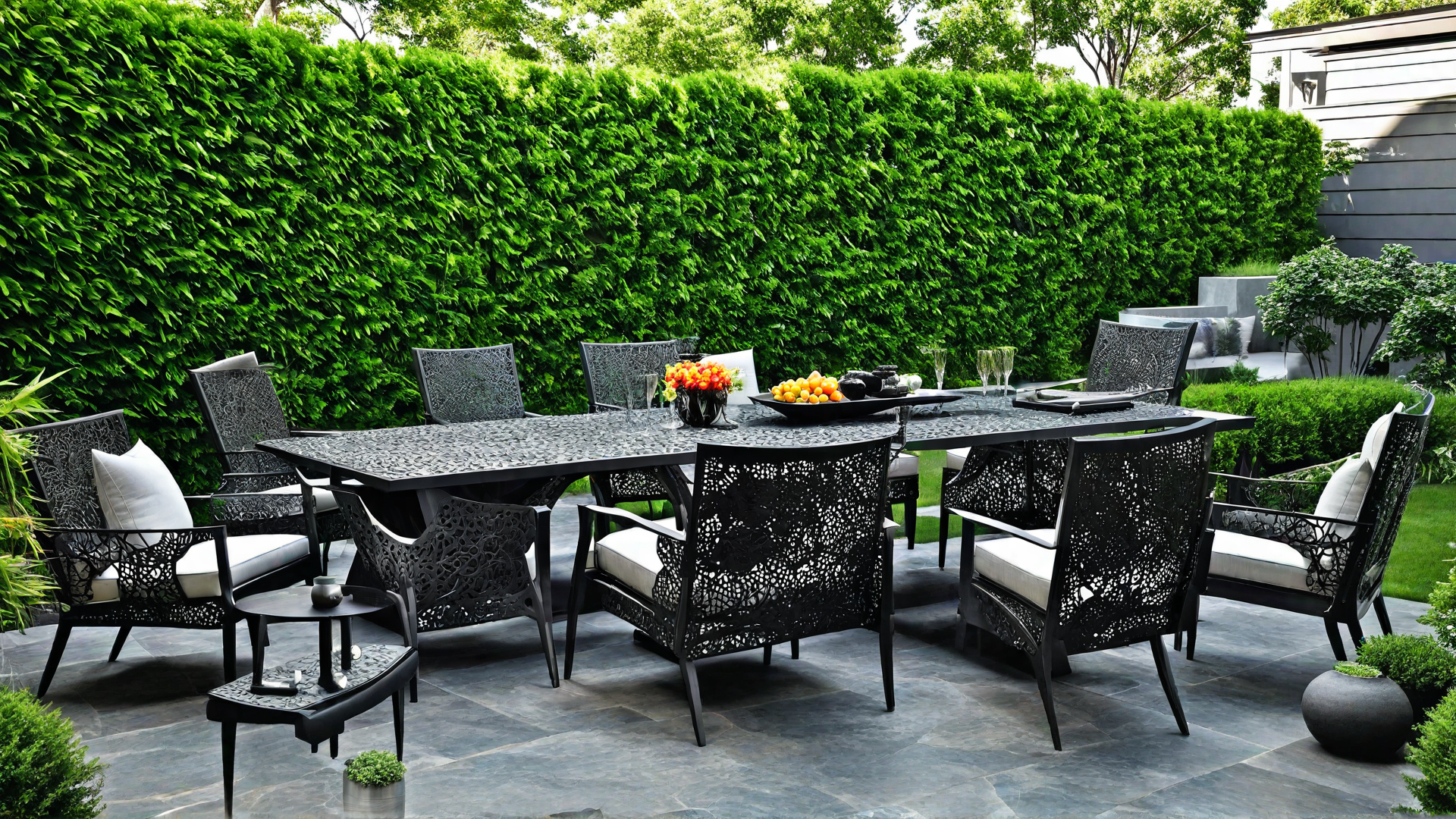 Artistic Flair: Patio with Unique Sculptures