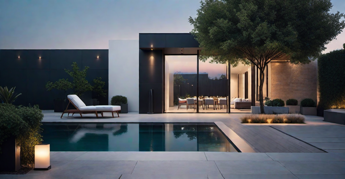 Modern Minimalism: Sleek Patio Furniture and Concrete Flooring