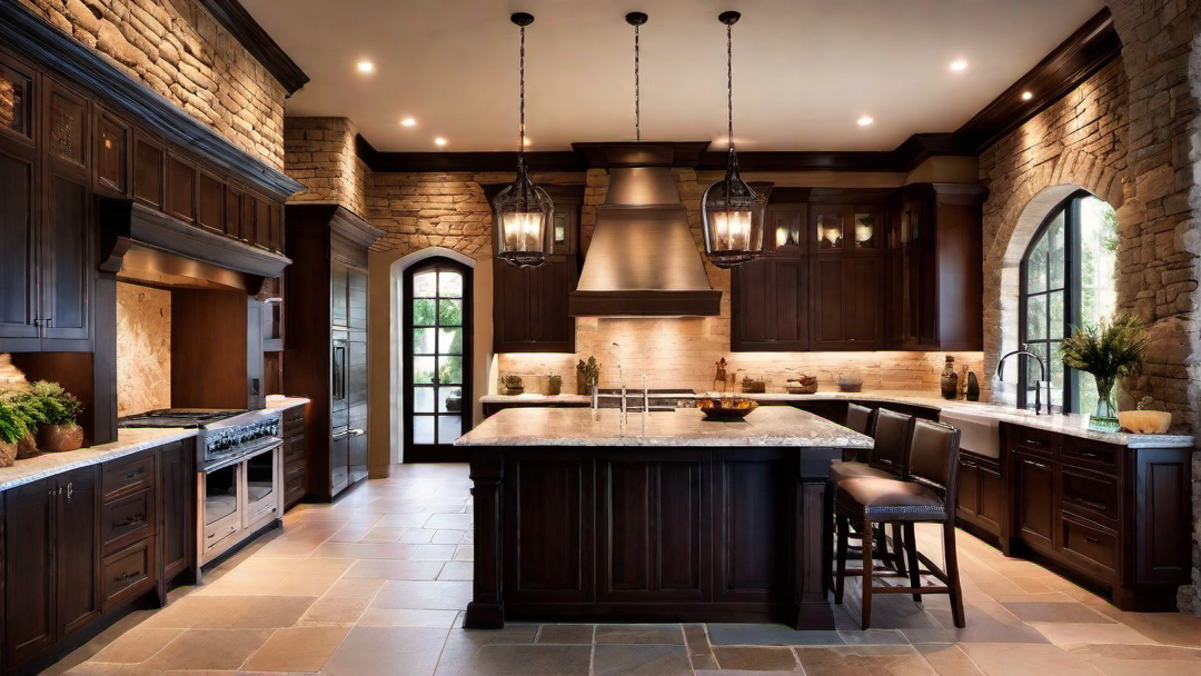 Earthy Elements: Stone Wall Features in a Mediterranean Kitchen