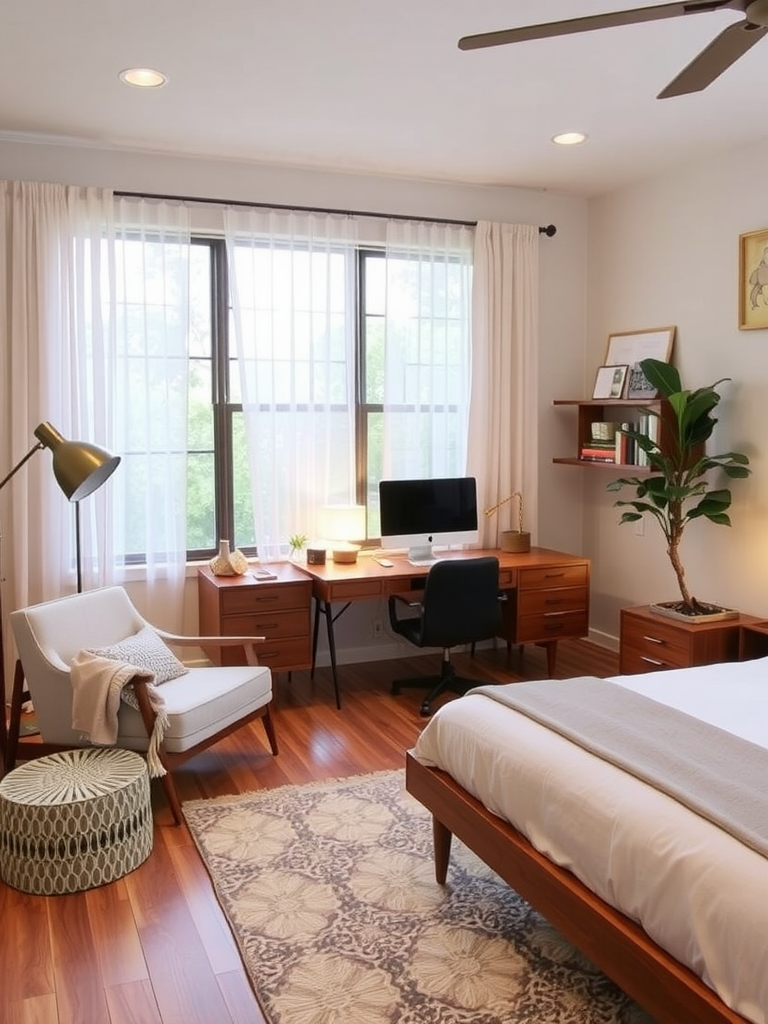 Creating a Stylish Workspace in Mid-Century Modern Bedroom