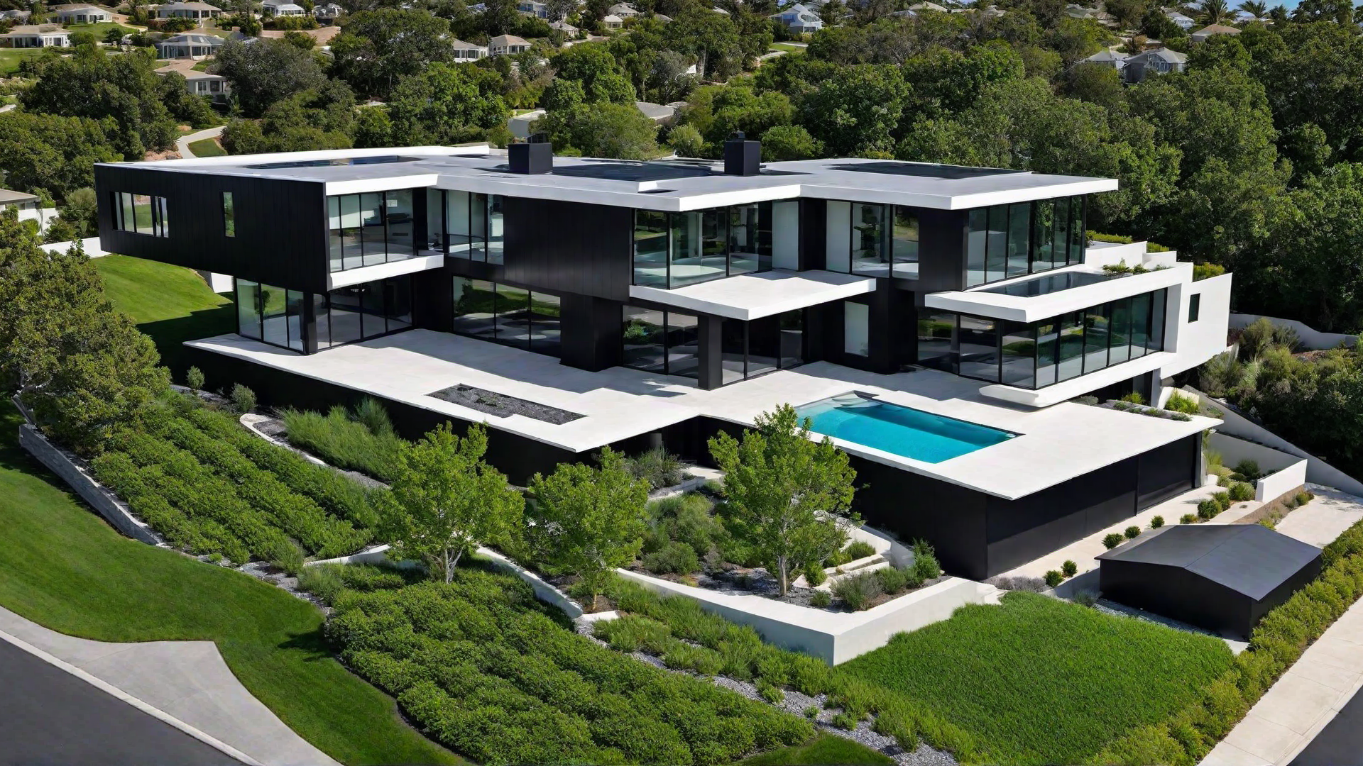 Futuristic Design: Innovative Black Home with Clean Lines