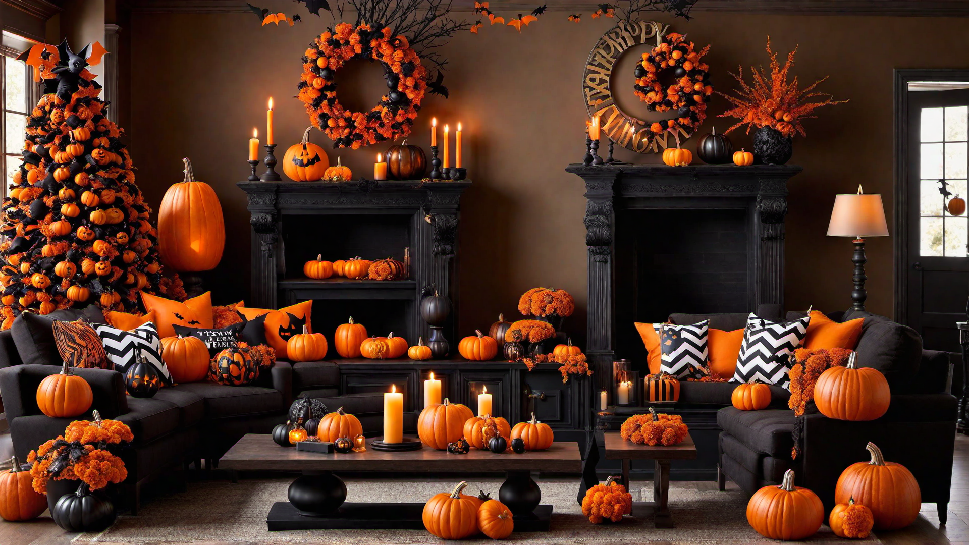 Festive Spirit: Orange Halloween Decorations