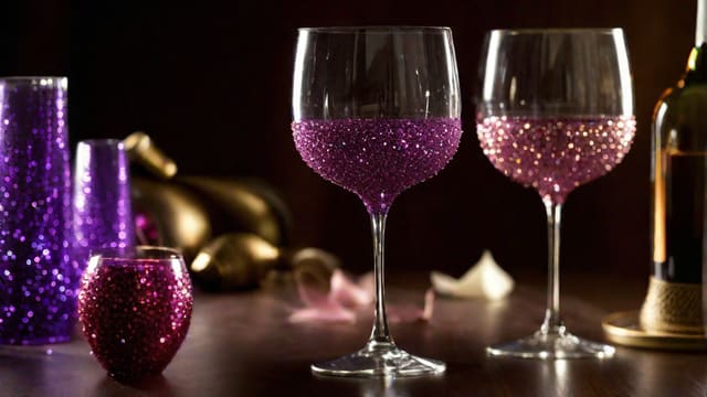 How To Glitter Wine Glasses