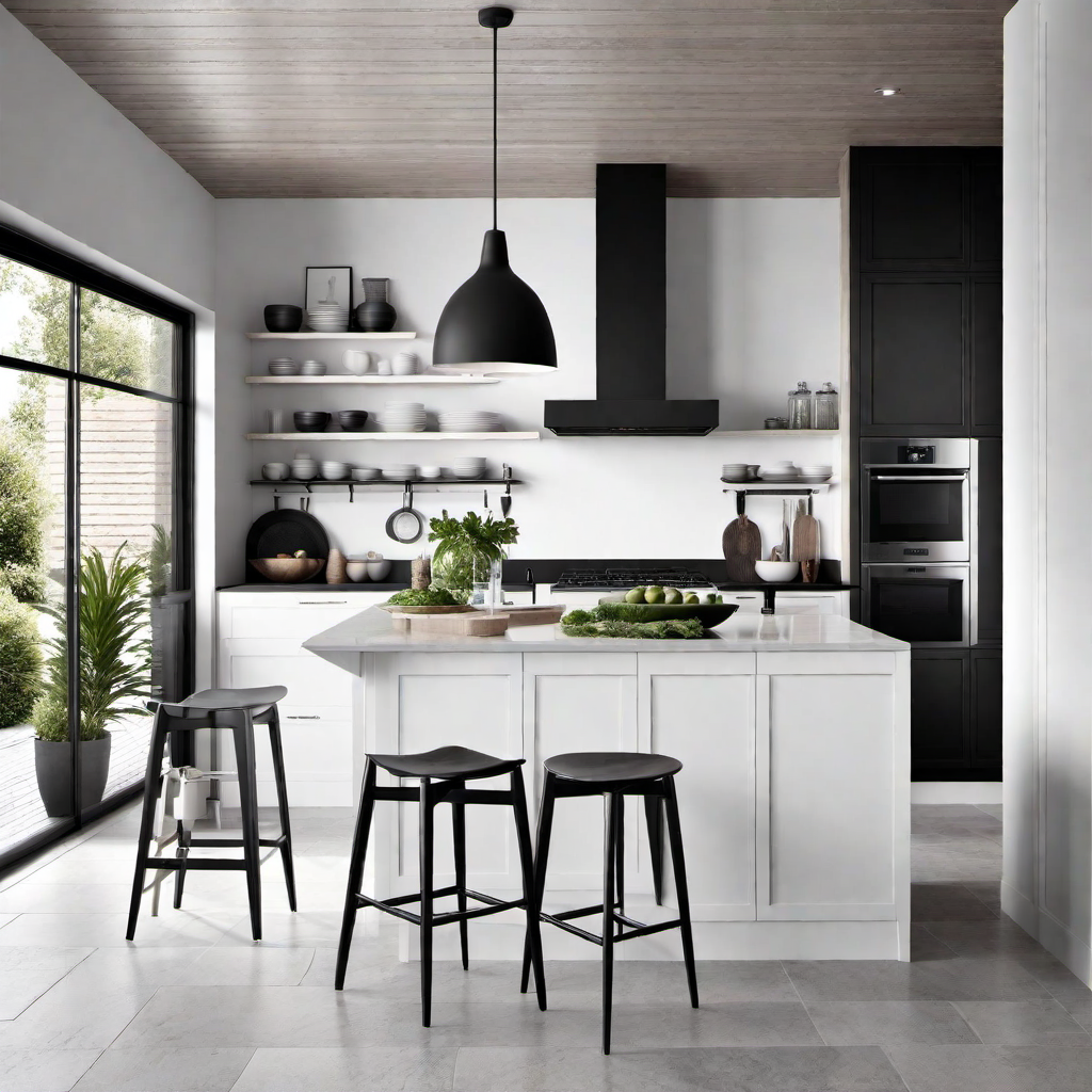 23. Monochrome Magic: Black and White Elements in Scandinavian Kitchens