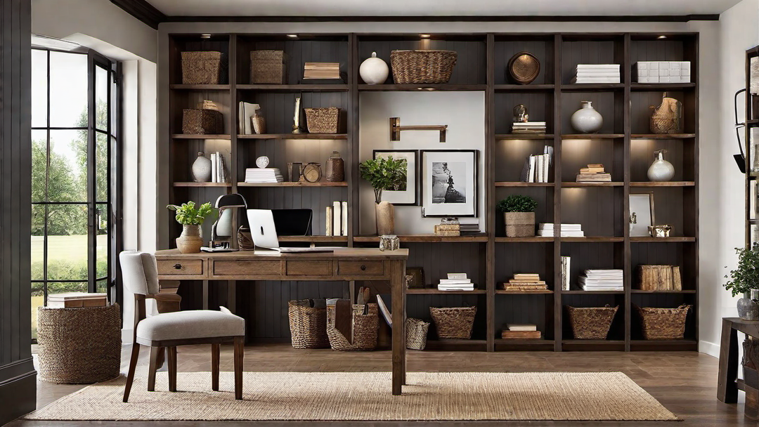 Work & Study Nook: Desk Area with Built-in Shelves