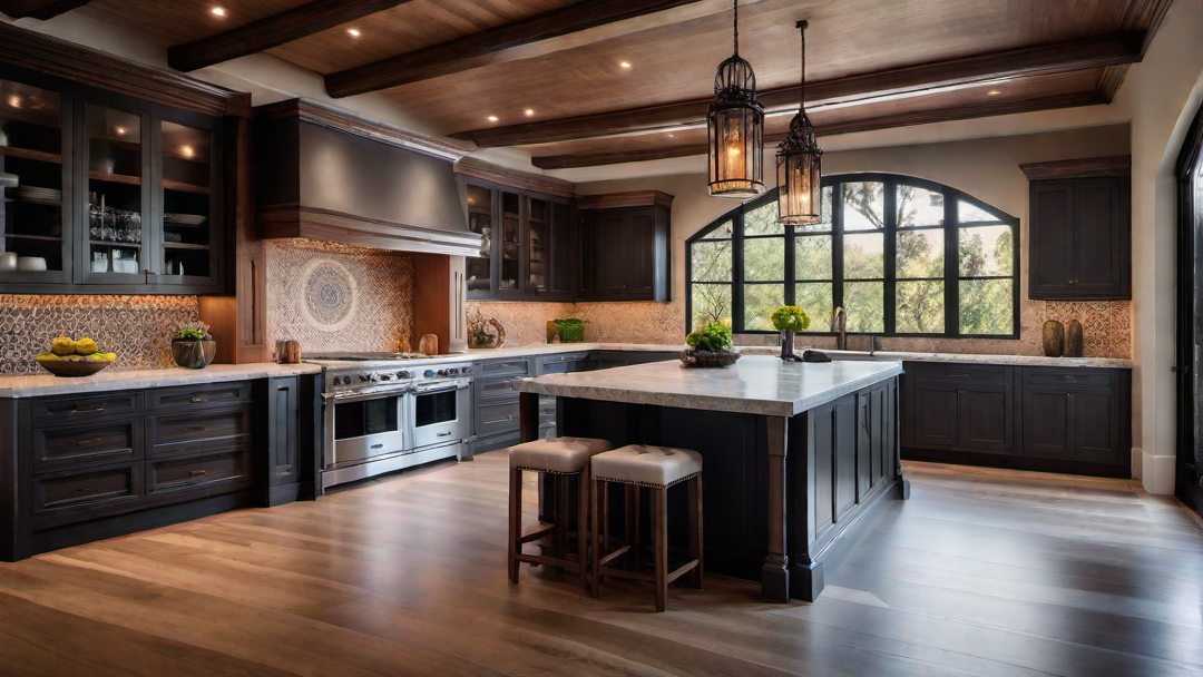 Open and Airy: Vaulted Ceilings in a Mediterranean Kitchen
