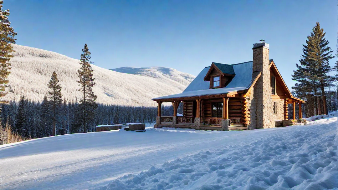 Eloquent Stone Chimney Enhancing the Cabin Charm