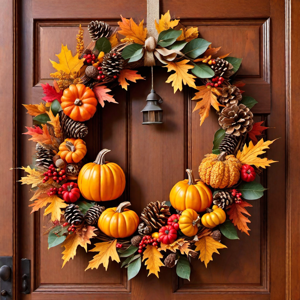 Warm Welcome: Rustic Thanksgiving Door Wreaths