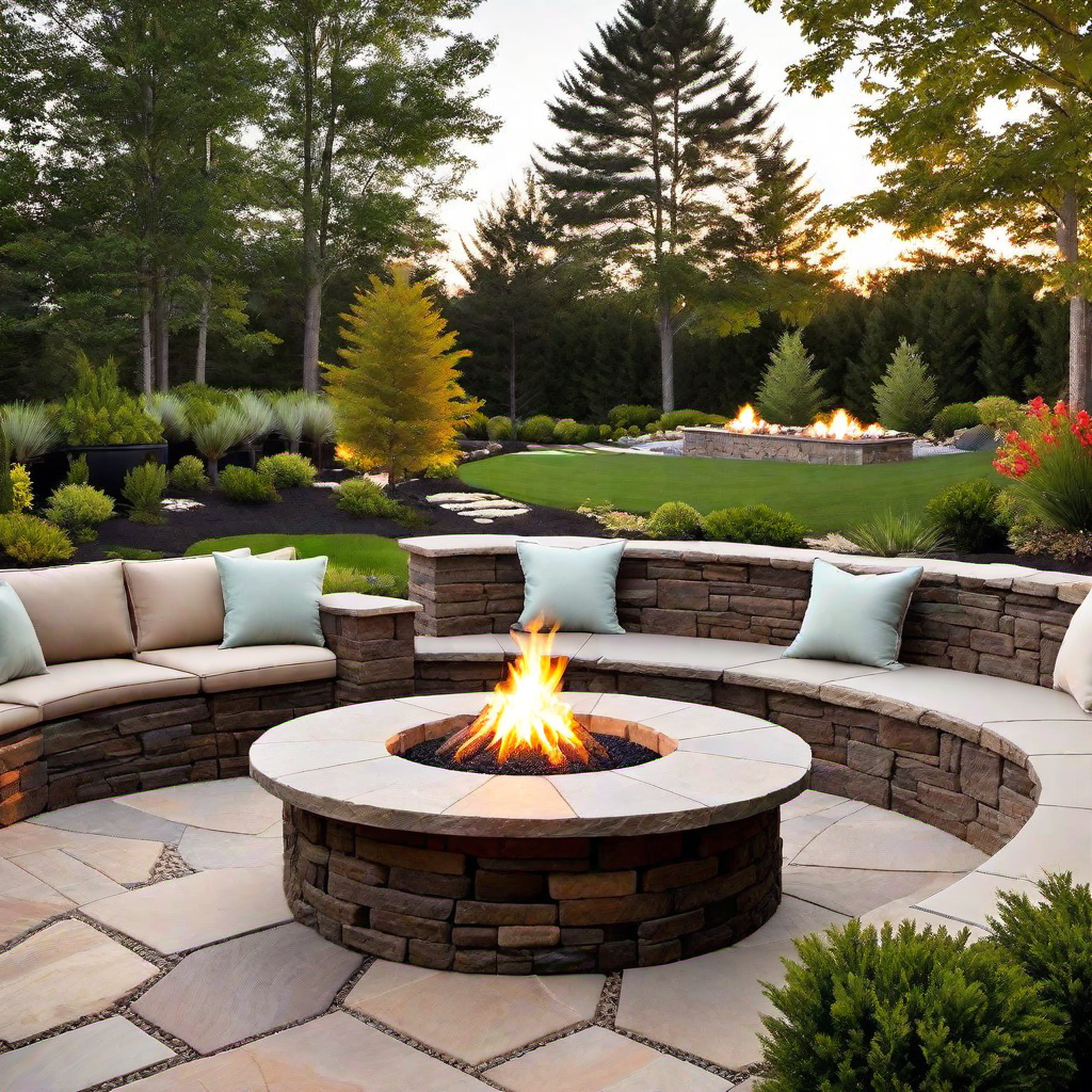 Fire Pit With Seating Wall: Permanent Seating Around Fire Pit