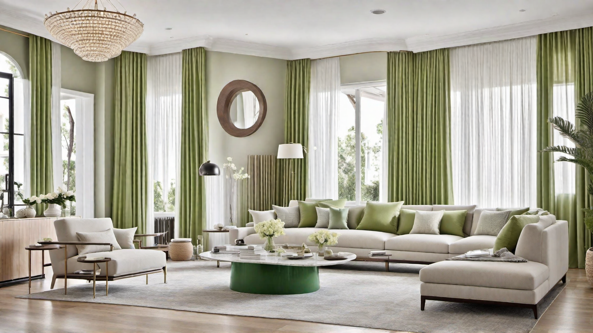 Harmonious Blend: Green and Neutral Colors for Balanced Interiors