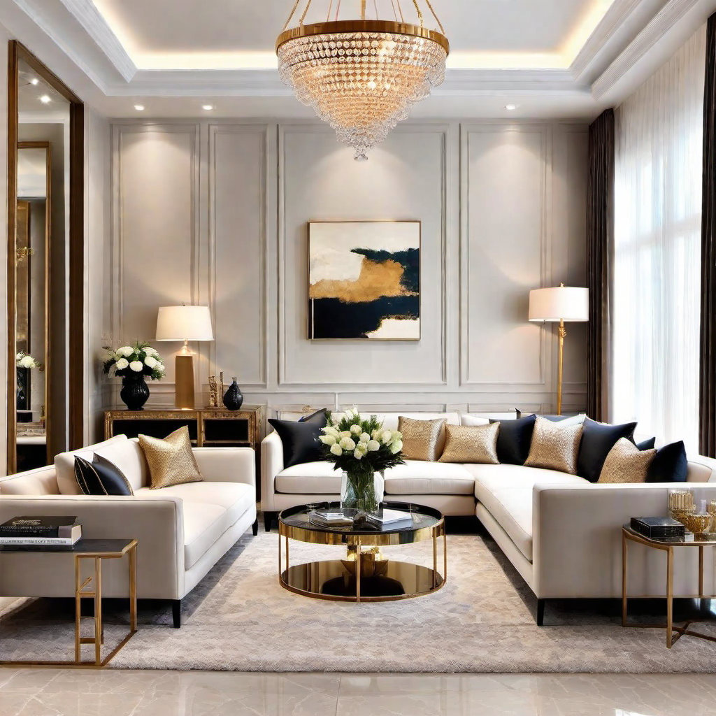 Glamorous Retreat: Cozy Home Living Room with Luxe Fabrics