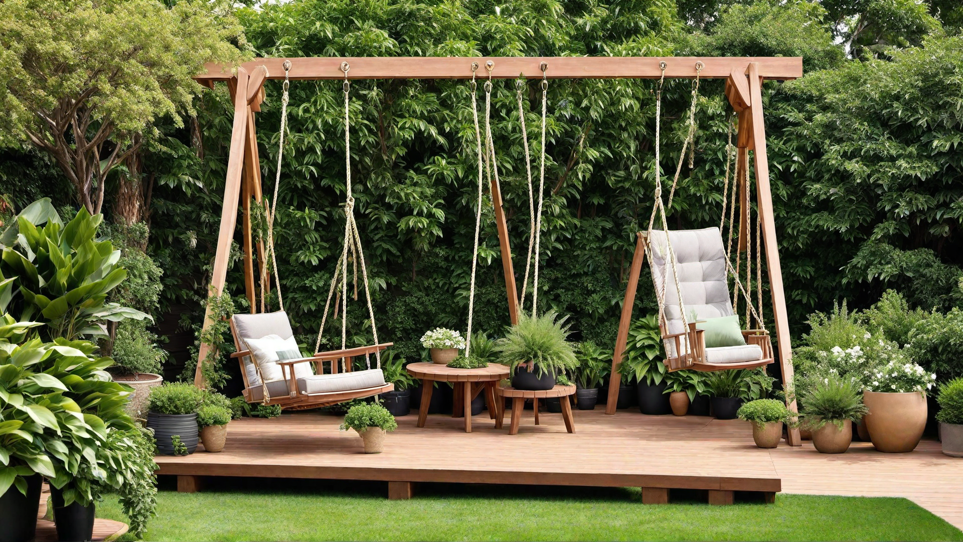 Timeless Wooden Deck with Potted Plants