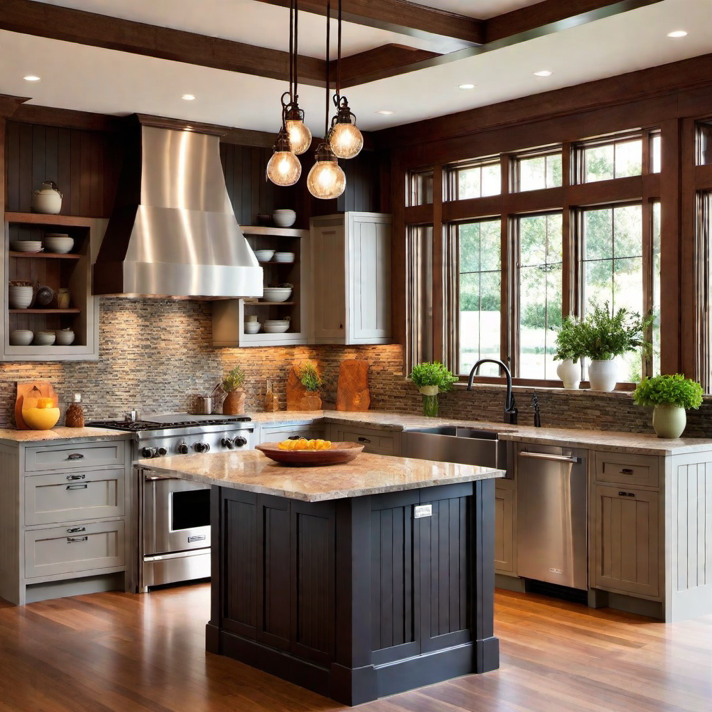 Warm Tones and Natural Materials in Craftsman Kitchens