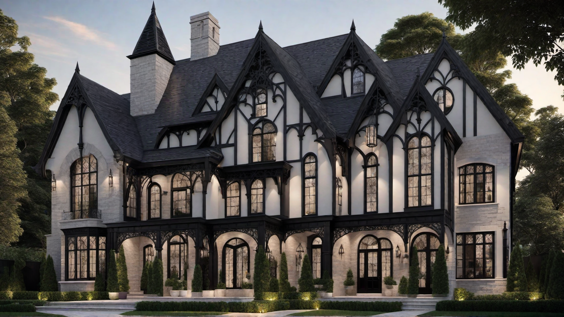 Embracing the Dark Side: Gothic Revival Exteriors with Black Accents