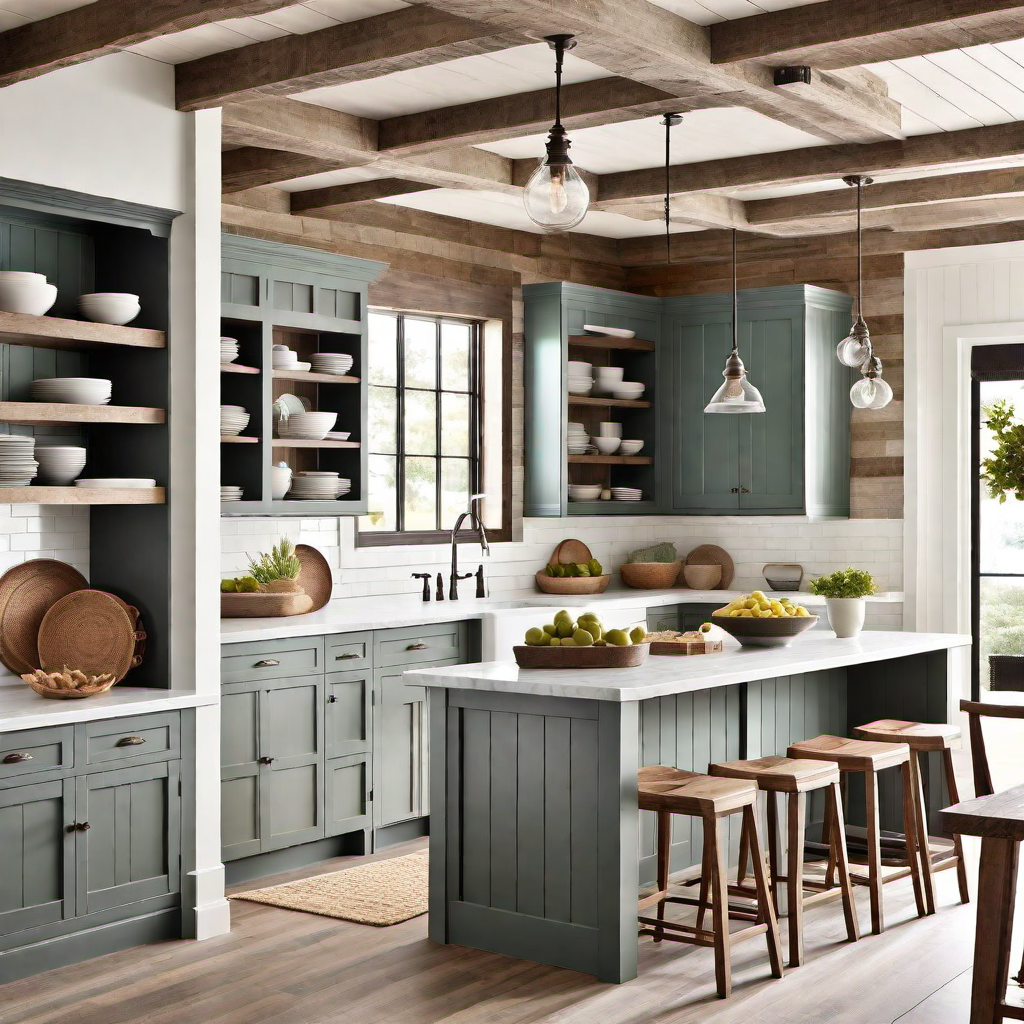 Coastal Farmhouse Fusion: Rustic Elements in Kitchen Design