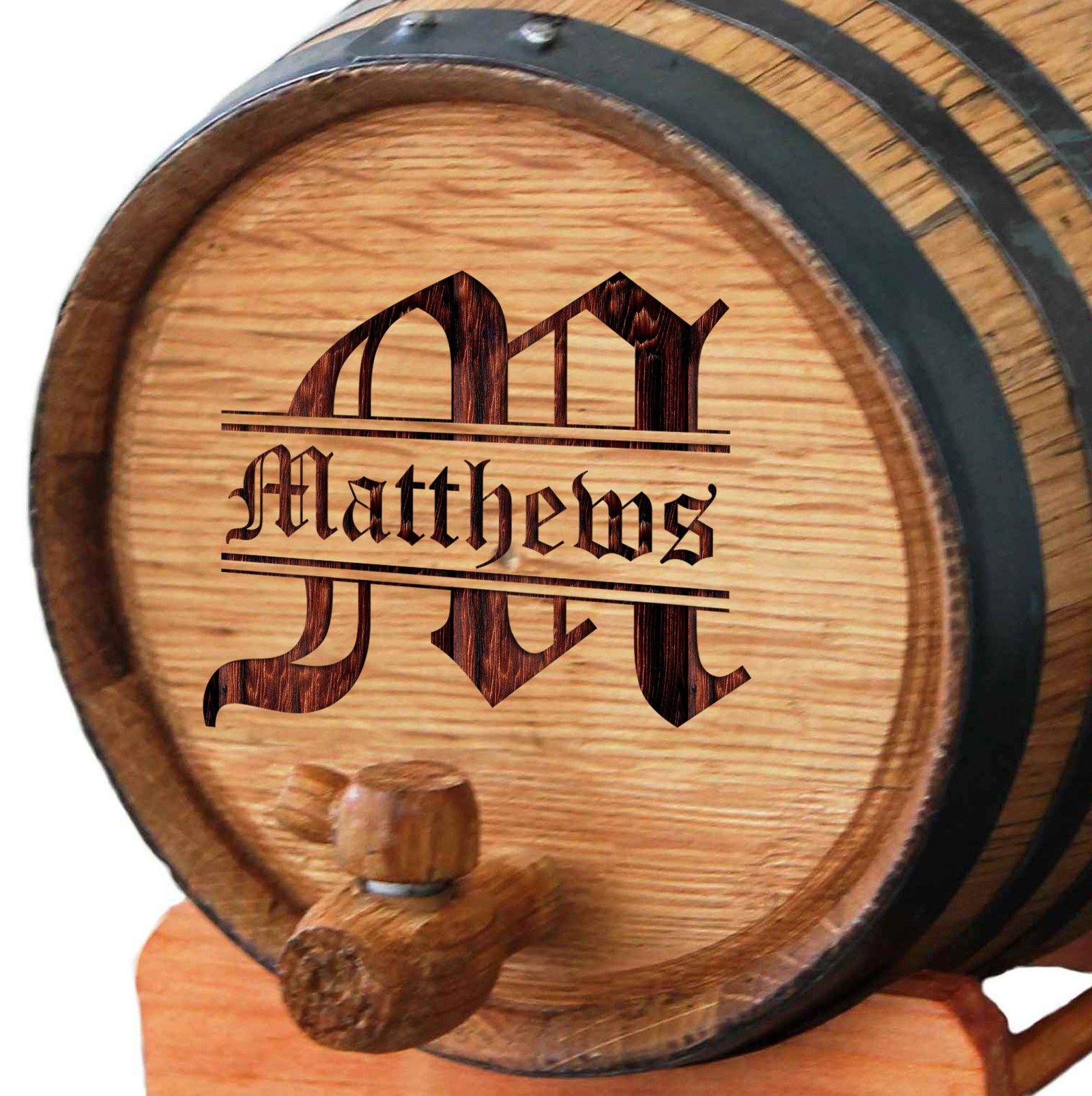 Custom Engraved Oak Barrel