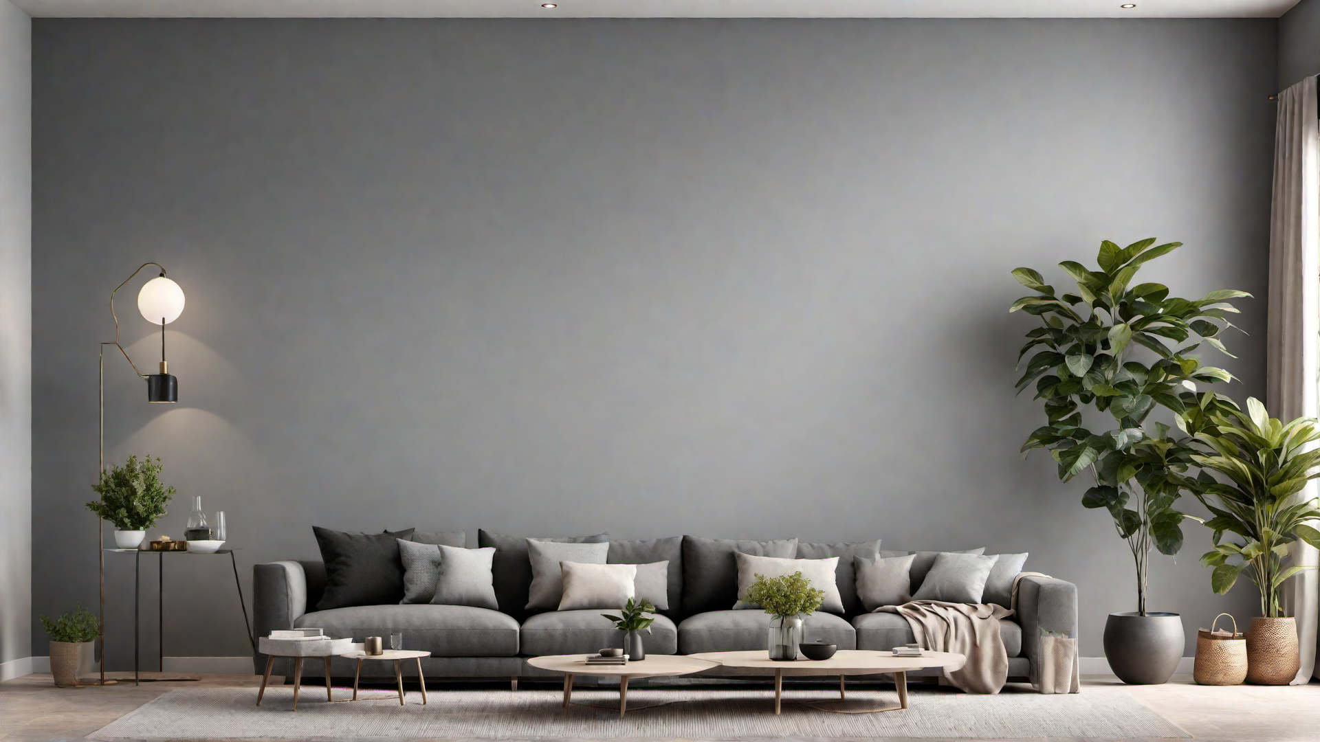 Grey Accent Wall for Dramatic Effect in a Living Space