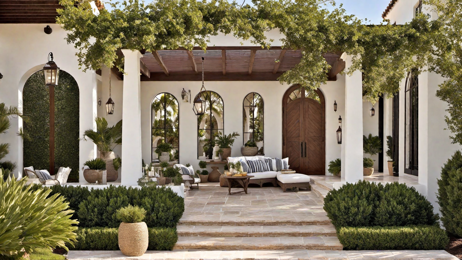 Porch Swing: Relaxed Outdoor Living in Mediterranean Style
