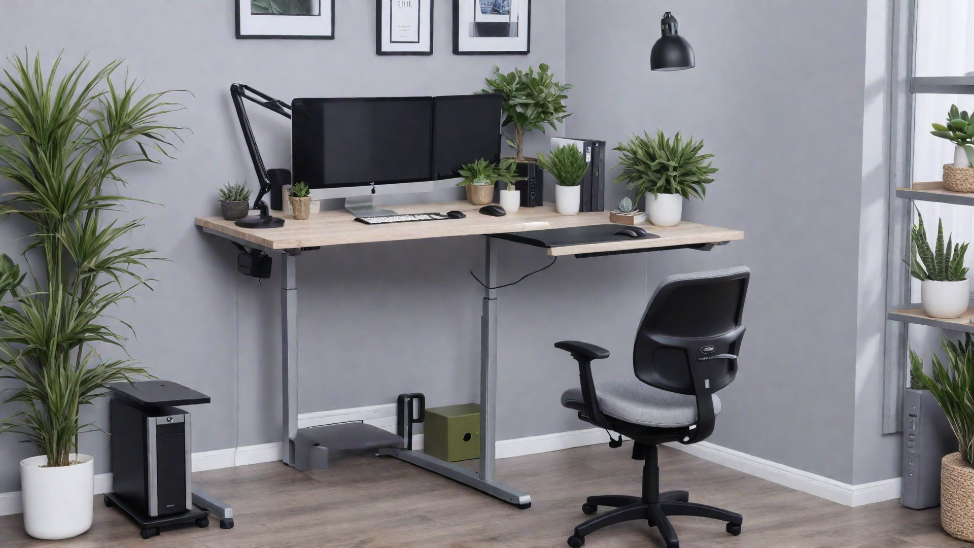 Office Setup with Ergonomic Accessories
