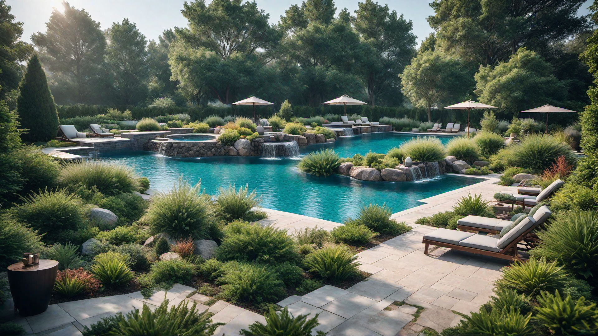 Kid-Friendly Pool with Fun Slides and Shallow Areas