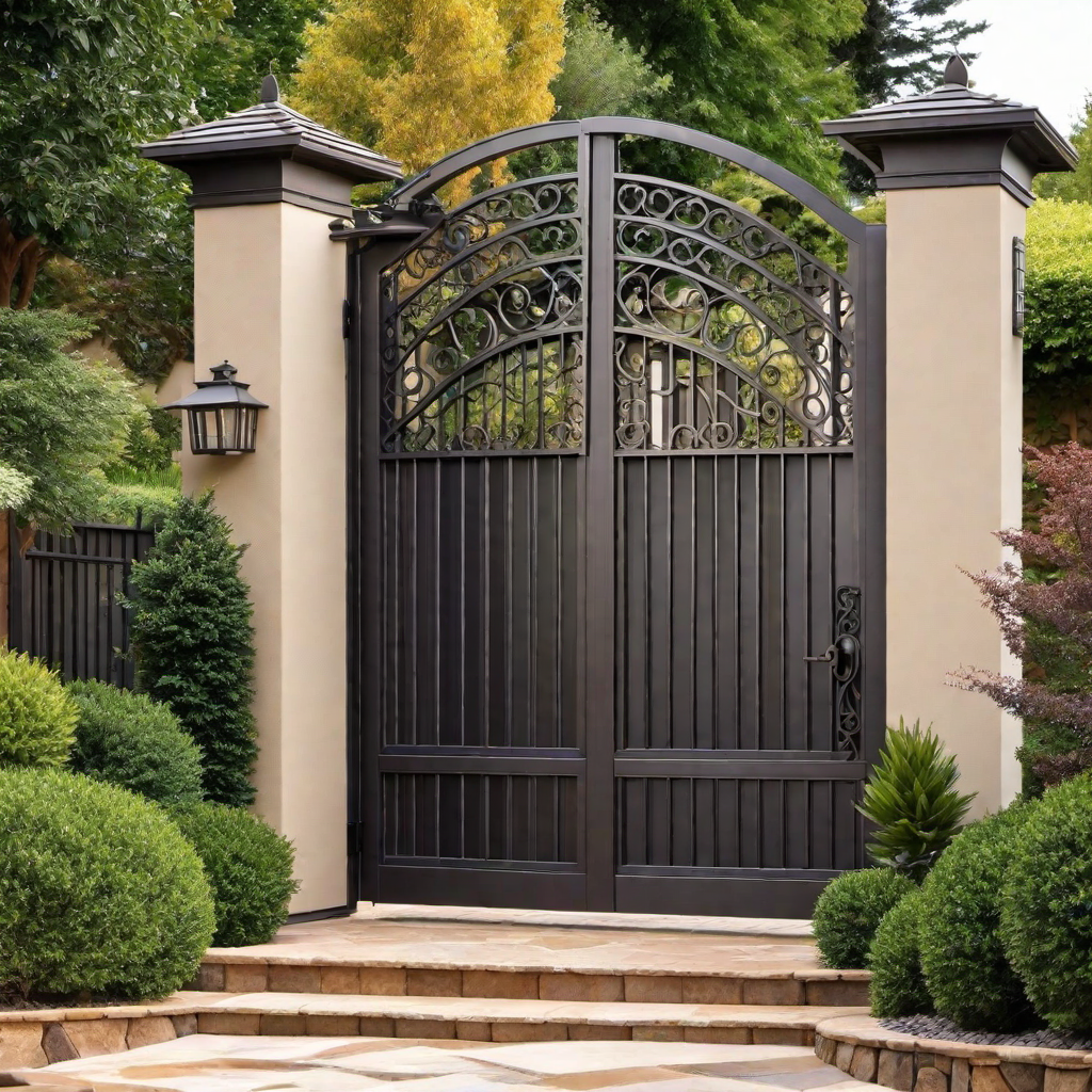 Craftsman Exterior Gates: Wooden and Wrought Iron