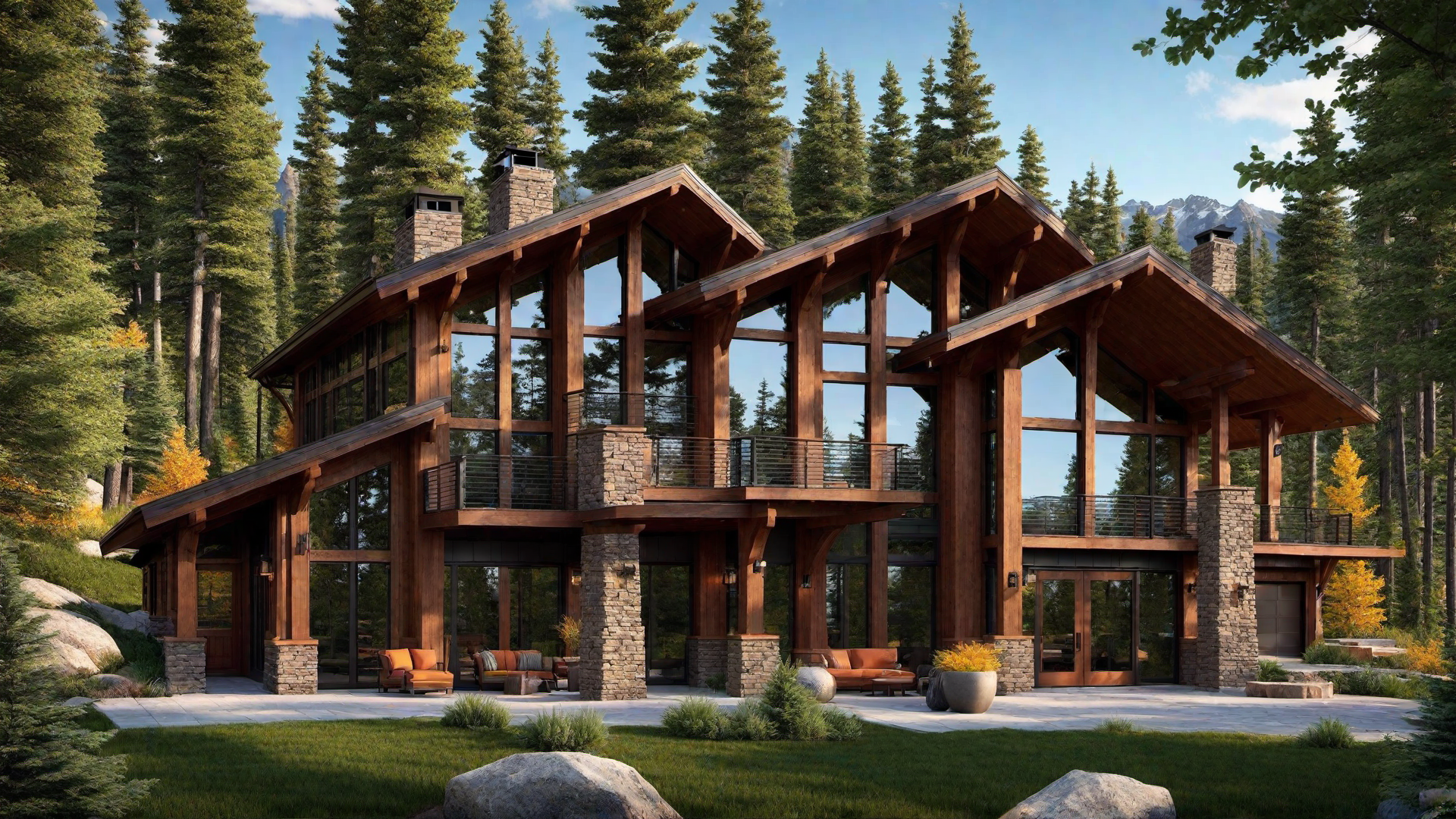 Modern, Multi-Story Mountain Retreat