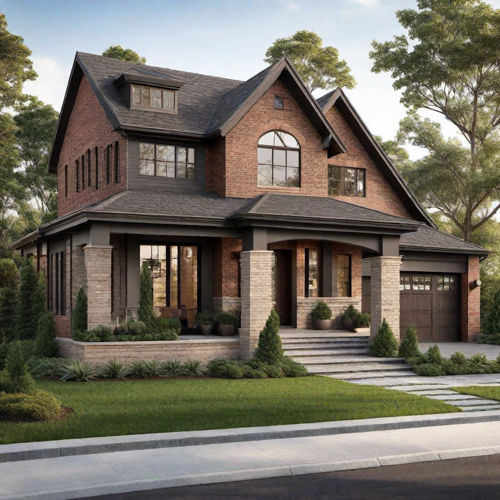 Earthy Tones: Brown Painted Brick House Exterior