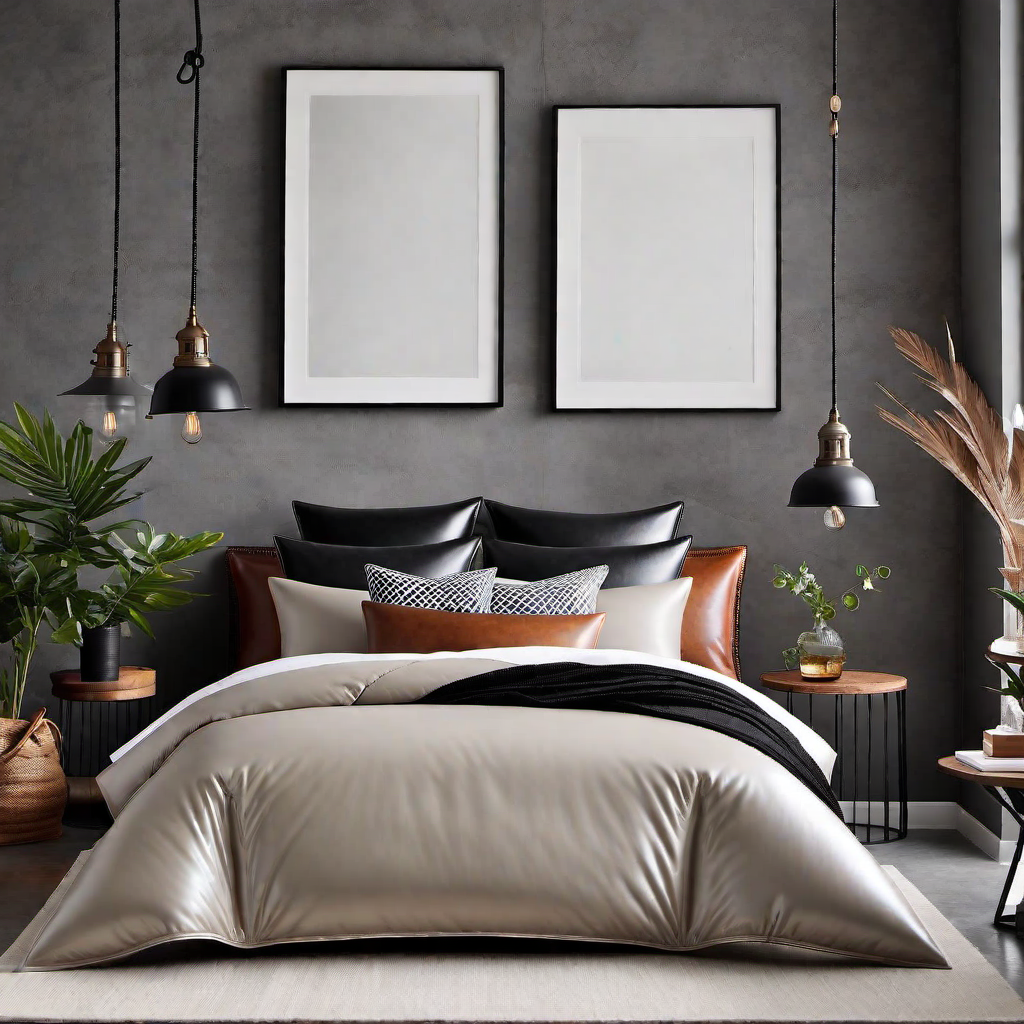 Industrial Bedroom Accents: Leather Throw Pillows