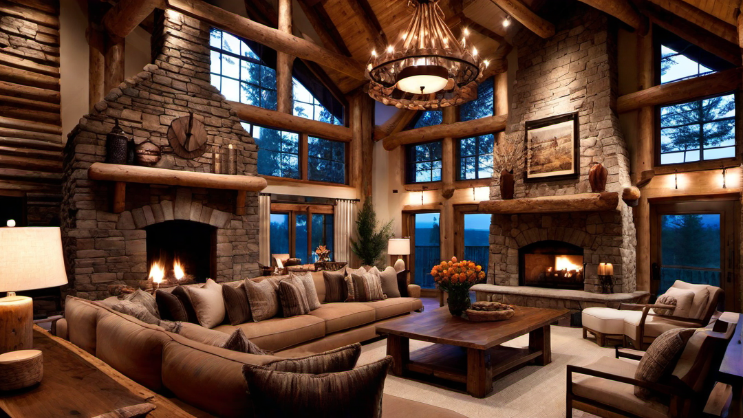 Rustic Chandeliers in Log Cabin Interiors