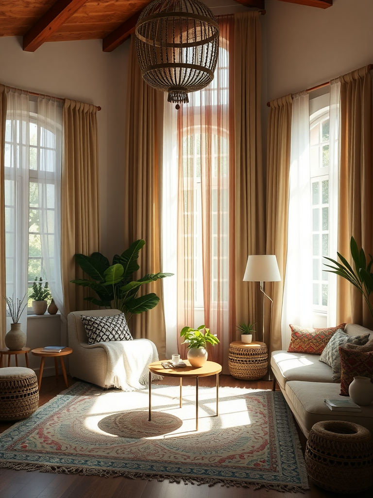 Boho Natural Light: Sheer Curtains and Windows
