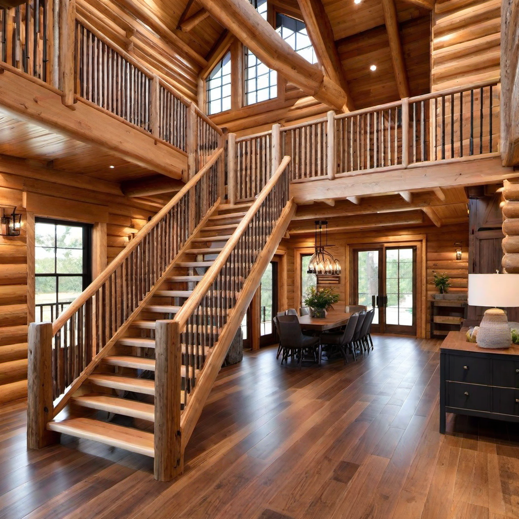 Log Cabin Staircase Design for Functionality