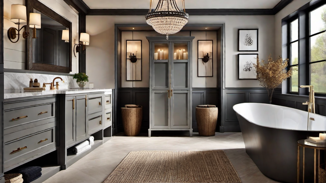 Effortless Luxury: Freestanding Soaker Tub and Chandelier