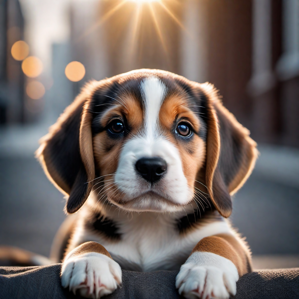 Beagle Puppy with Big Brown Eyes and a Playful Smile
