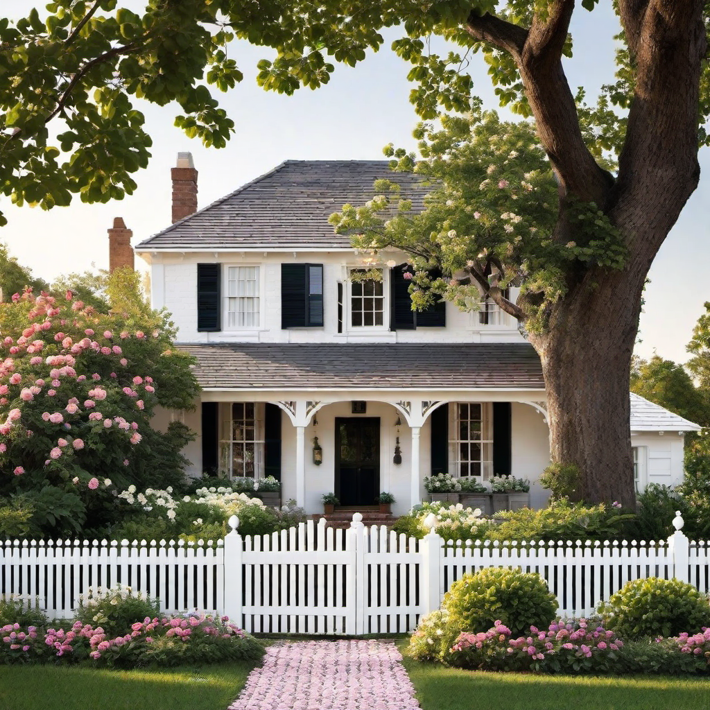 Cottage Core: Quaint Painted Brick House Exterior